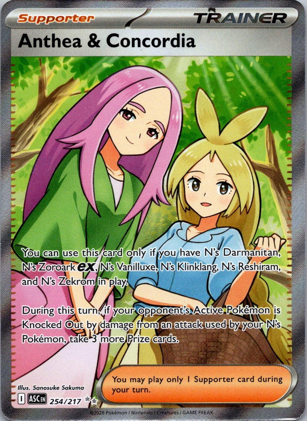 Anthea & Concordia 254/217 Ultra Rare Ascended Heroes Pokemon Holo Near Mint