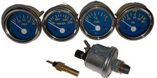 Gauges 52 Mm Kit Electrical Water Tempoilfuelvolt 2 Sensor Units Blue Face