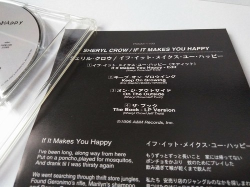 If It Makes You Happy Sheryl Crow 1996 Maxi Single CD Only Japan with Obi - Picture 2 of 5