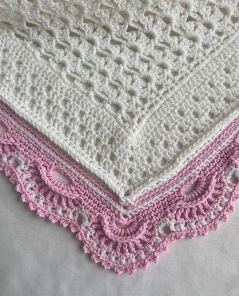 HANDMADE, GIRLS, BABY BLANKET, NURSERY, STROLLER, SHOWER , CHRISTENING GIFT - Image 2 of 3