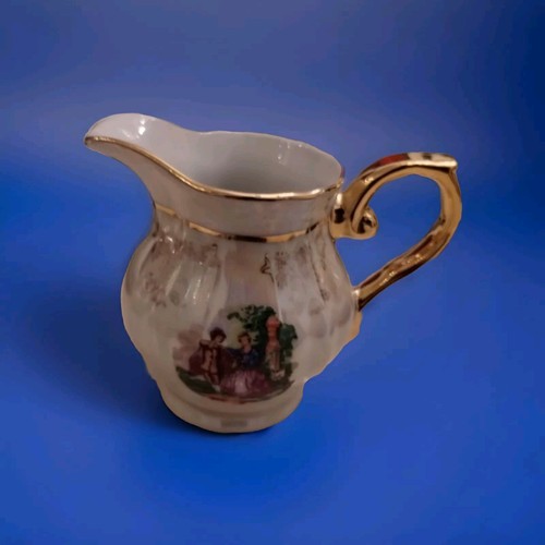 Vntg Porzellanfabrik SMCS Tea or Coffee Pot GERMANY Victorian Scene W/ Cups - Picture 3 of 24