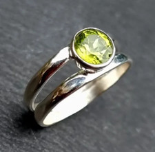 Natural Peridot Ring Solid 925 Sterling Silver handmade ring Statement Band