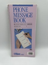 Message Book Phone Tops Carbonless Duplicate 2.75x5” 200