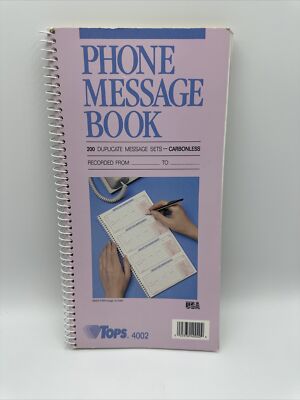 Message Book Phone Tops Carbonless Duplicate 2.75x5  200