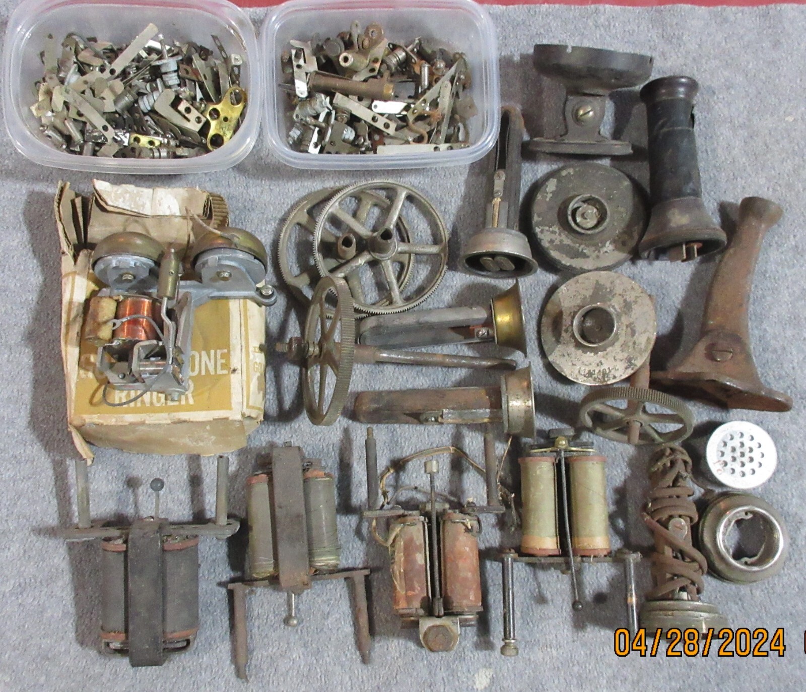 Antique Kellogg Hand Crank Telephone Parts Lot Stromberg Carlson Coil
