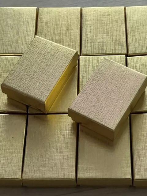 WHOLESALE JOBLOT 100 GOLD CARDBOARD PENDANT BOX NECKLACE BOX