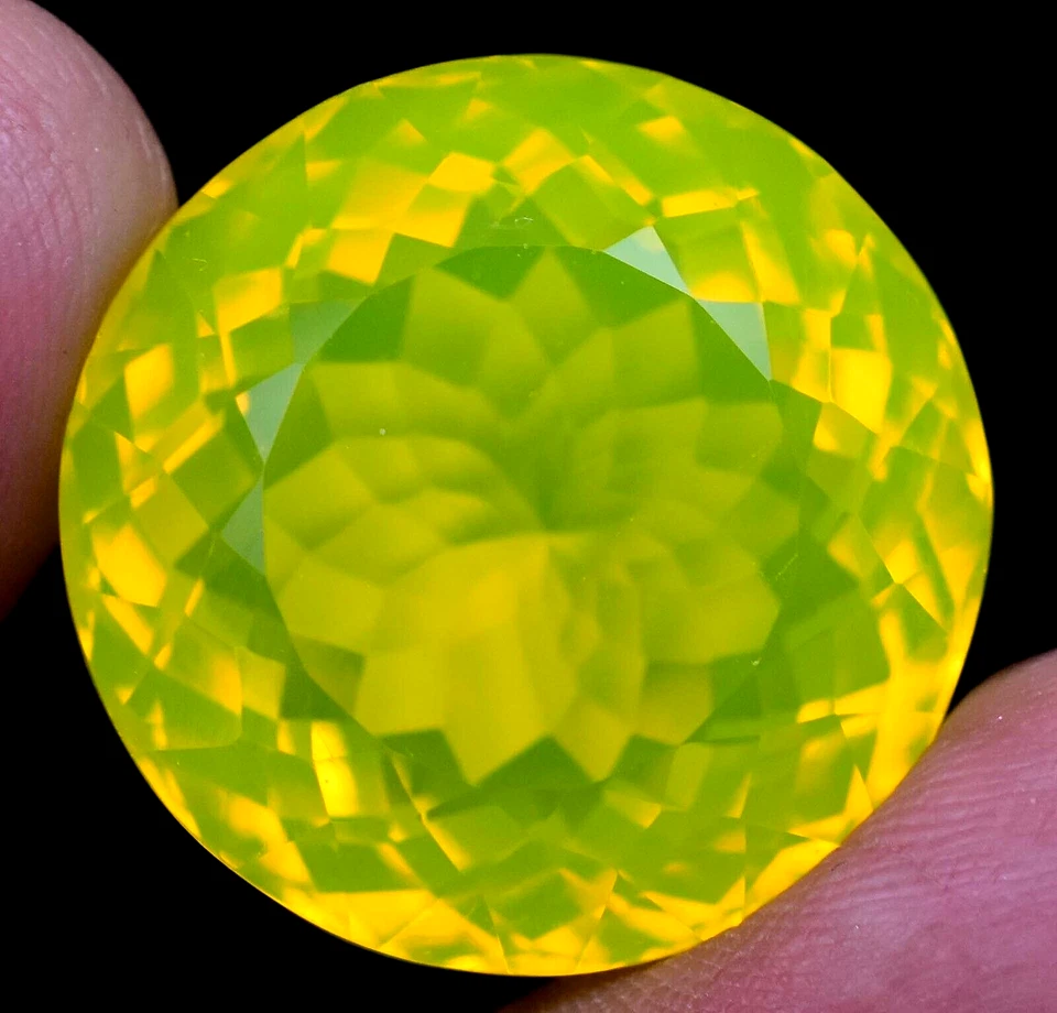 Piedra preciosa de 22,80 x 22,80 mm ópalo amarillo neón natural 57,00 quilates certificado sin tratar Foto 4 de 4