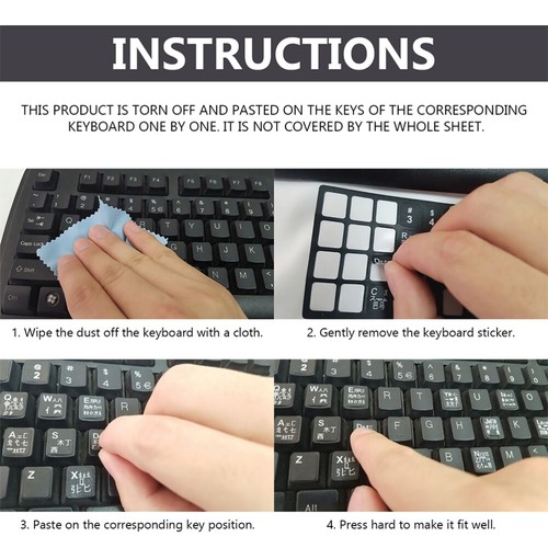 5 Sheets Spanische Tastaturaufkleber Tastaturbeschriftungen Computerzubehör - Bild 9 von 12