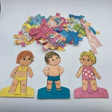 Vintage 1975 Itsy Bitsy Beans Paper Dolls by Mattel Poofum, Pidgy and Piffle