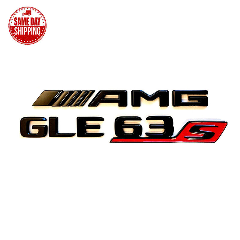 GLE63S SUV AMG Rear Trunk Emblem Badge Gloss Black Nameplate For Mercedes V167