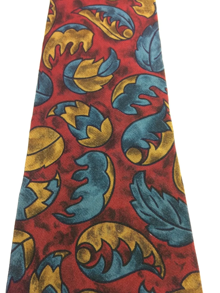 Gravata masculina BALLY 3,5 X 58 AZUL BORGONHA E MARROM - Imagem 3 de 4