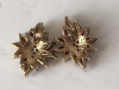 Vintage Garnet Stick Pin W Matching Earrings Marked JC Pierced Gold Tone - Picture 8 of 14