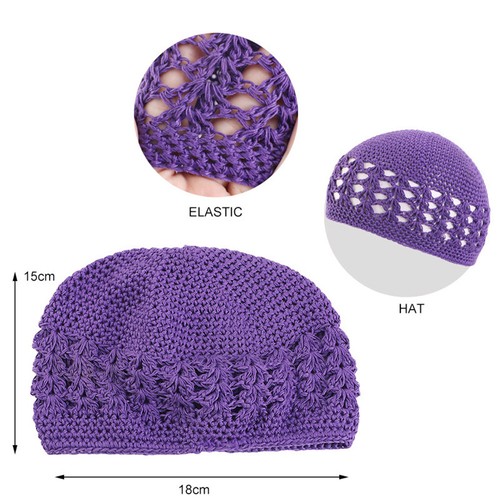 Kufi Cap Hats Men Prayer Islamic Hat Women Prayer Hats Hairnet Beanie Pullover 。 - Picture 4 of 34
