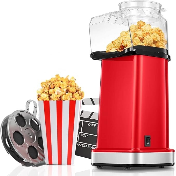 Máquina Palomitas 1400W Dulce Popcorn Maker Pops En 2 Minutos 17 Tazas