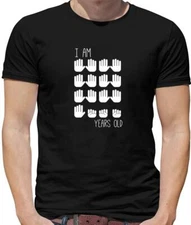 I Am Hand Logo 65 Years Old Mens T-Shirt - 65th - Birthday - Age - Present