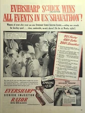 Eversharp Schick Injector Razors Magic New-Blade Repeater Vintage Print Ad 1946