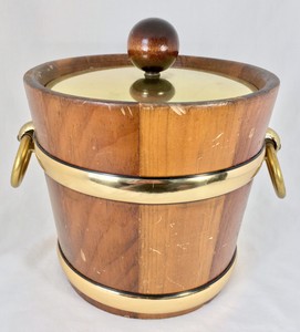 wooden ice bucket with lid