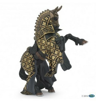 Figurine Horse Papo 07 Horse Of The Master Of Arms Crest Bull Black 15 Cm Ebay