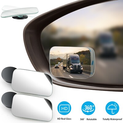 2Pcs Blind Spot Mirror - 360° Wide Angle Convex for Car/Truck/SUV | Easy Install