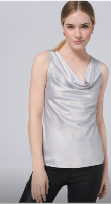 #ad Express Sleeveless Blouse Silver New With Tags $15.74