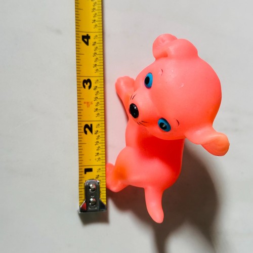 Kitsch Pink Bear and Dog Rubber Squeak Toys - Vintage Retro Toys - Vinyl Squeaky - Picture 7 of 8