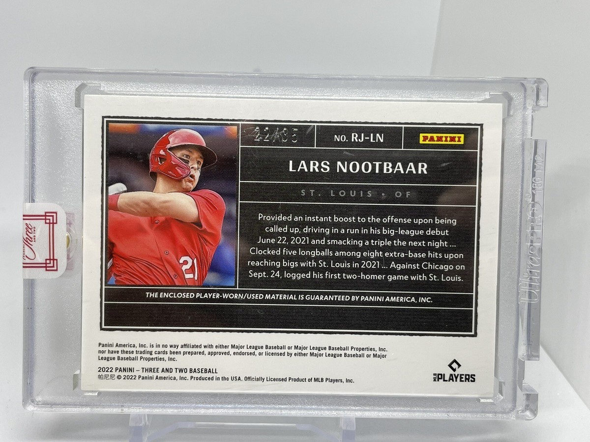 2022 Panini Three and Two Lars Nootbaar RC Gold Relic 22/35 2022 Panini Three and Two Lars Nootbaar RC Gold Relic 22/35