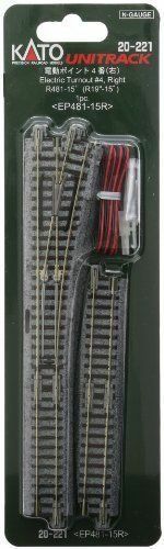 Kato N Scale ~ New ~ UniTrack #4 Right Hand Electric Turnout Switch 481mm 20-221 - Picture 1 of 1