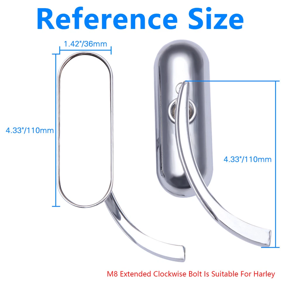 Espejos retrovisores cromados para motocicleta Harley Road King Street Glide Softail Fatboy DYNA Foto 2 de 4