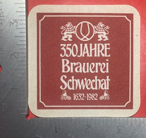 Schwechat Brewery 3.5 INCH SQUARE BEER COASTER - Picture 2 of 2