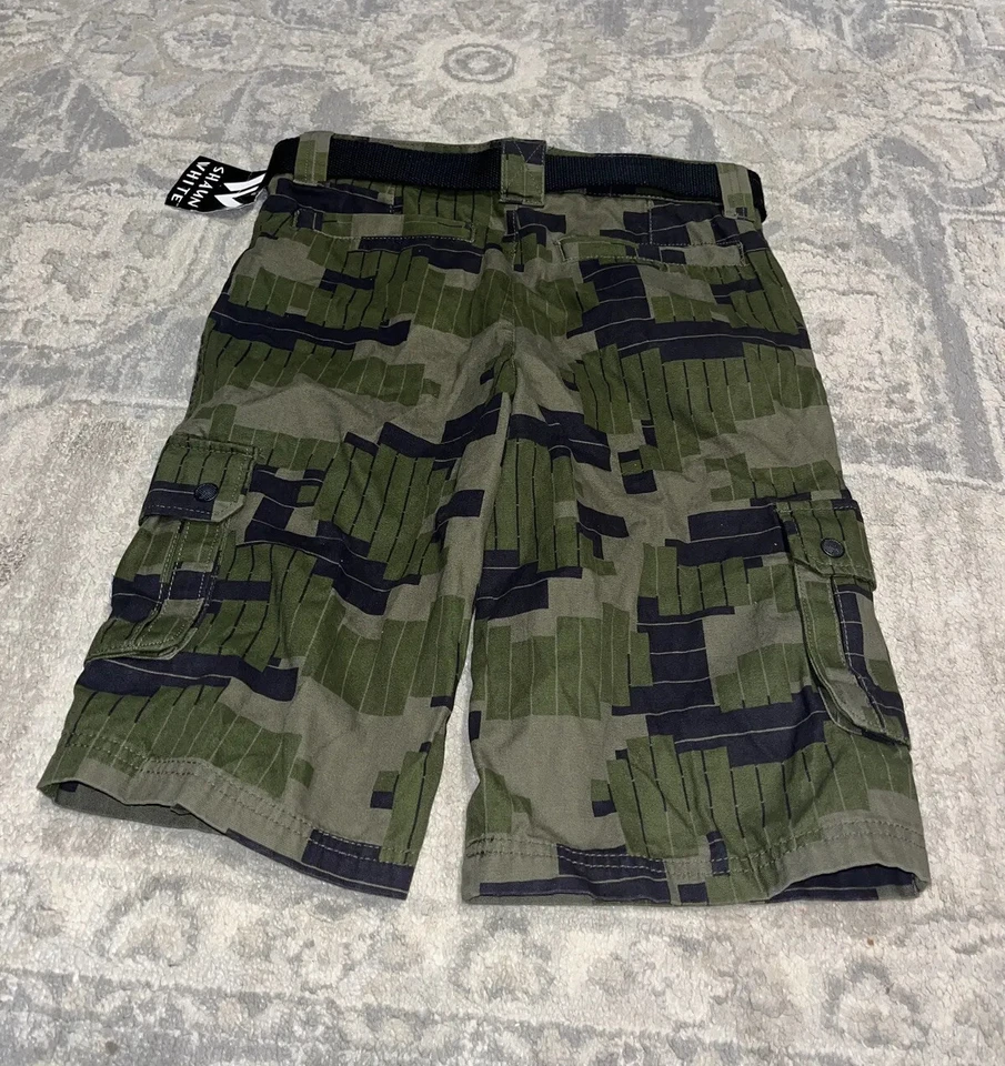 Nuevos Pantalones Cortos Shaun Blancos Juveniles Talla 16 Verde Negro Bolsillos Carga Cintura Ajustable Niños Foto 3 de 4