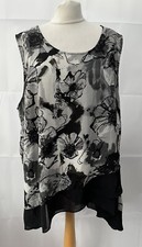 Samya Women's Floral Chiffon Sleeveless Blouse Size 24 Black