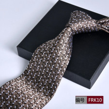 New Classic Polka Dot Gray White JACQUARD WOVEN 100 Silk Men's Necktie Tie