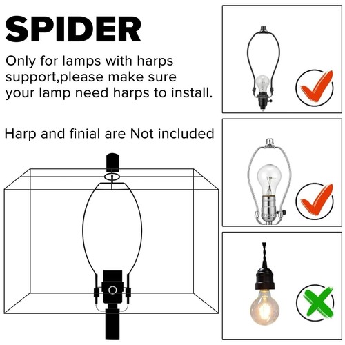 GOSO White Rectangle Lamp Shades Set of 2 Small -6.7" x12.6" x8"(Spider) Natu... - Picture 8 of 8
