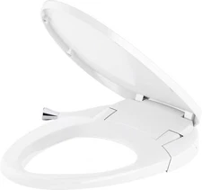 White Elongated Bidet Toilet Seat Quiet Close Heated Water Self Rinsing Wand