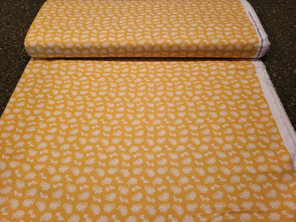 Fruit Stand BTY Anne Tavoletti P&B Textile Boutique Golden Yellow Floral Paisley - Image 3 of 3