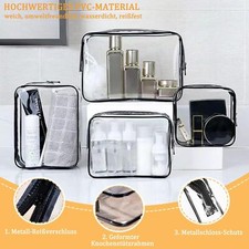 4 Transparente Kulturbeutel Set – Wasserdicht, Für Reise & Handgepäck, In 4 Größen (rosa)