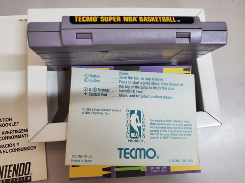 Tecmo NBA Basketball (Super Nintendo SNES) Nio Manual Tested - Picture 4 of 5