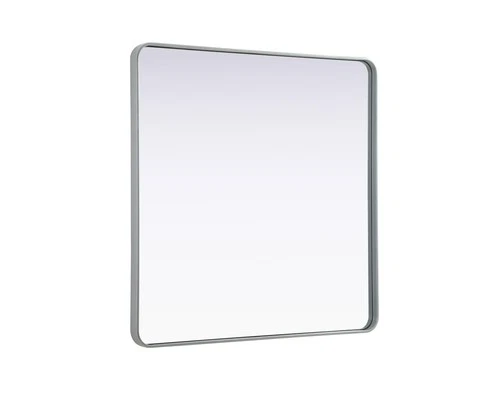 Elegant Decor Contour Metal Square Mirror 42X42 In Silver - Picture 4 of 7