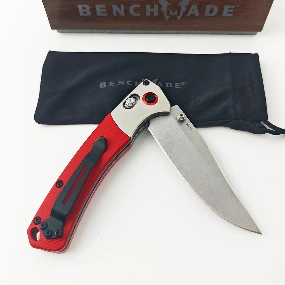 Benchmade 15085 Mini Curved River Red Handle CPM-S30V AXIS® Lock Pocketknife - Image 4 of 4