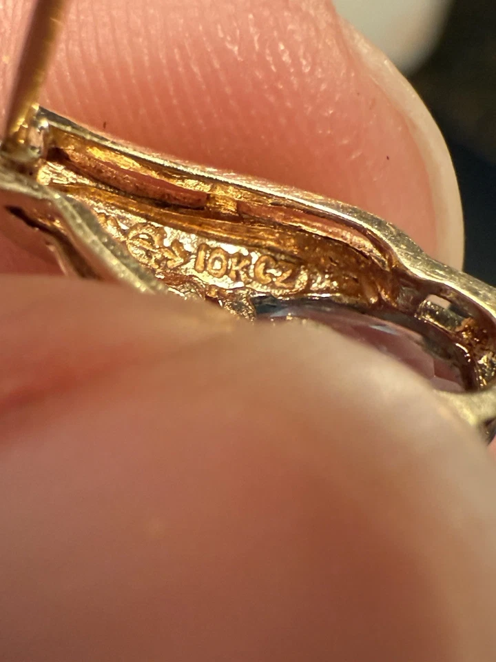 Aretes de oro amarillo de 10 quilates 1,67 g joyería fina piedras de color topacio azul Foto 4 de 4