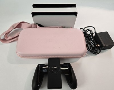 Nintendo Switch OLED White Kawaii Bundle Pink Cherry Blossom Case 256GB SD