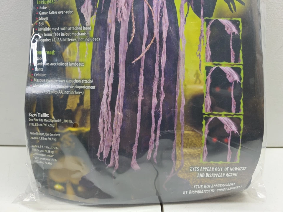 ¡Disfraz de zombi de gasa iluminada Fun World para hombre! ¡6 piezas! ¡Sellado de fábrica! ¡Nuevo! 5☆ 👀 Foto 3 de 4