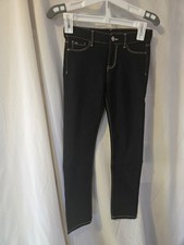 Jordache Girls Super Skinny Sz 8 Regular Black Washed Jeans Adjustable Waist