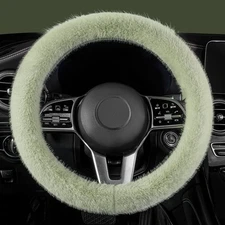 LACDL Fuzzy Winter Steering Wheel Covers for Women, Warm Cute Fluffy Car Wheel