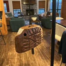 Hand Carved Wooden Tribal Folk Art Rattle Bell Hollow Noise Maker Clapper