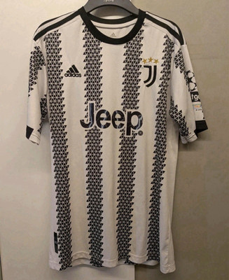 adidas Juventus Trikot Climalite Nr. 7 Vlahovic Gr. XL Weiß/Schwarz Kurzarm