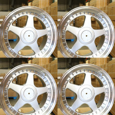 Set 18x9.5 Oz Futura Style Silver Machined Wheels 5x112 5x120 Et35 Rims 4pc