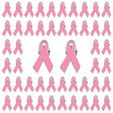 WANDIC Metal Ribbon Pins, Silver Back Ribbon Brooches Cancer Awareness Lapel ...