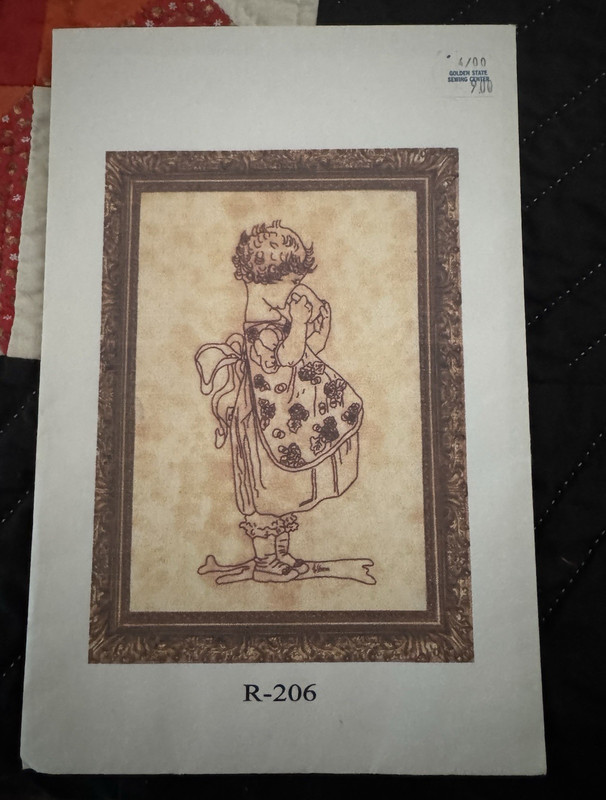 Lakadaisies R-206 Hand Embroidery Transfer Pattern Sheet, Redwork Girl Design
