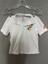 Nike Shirt Kids Boys 6-7 Years White Polo Short Sleeve Bubble Letters